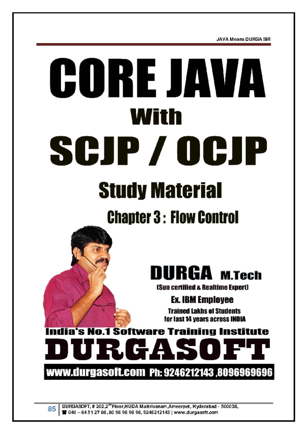 3. Flow Control - JAVA NOTES - 85 DURGASOFT, # 202,2ndFloor,HUDA M ...