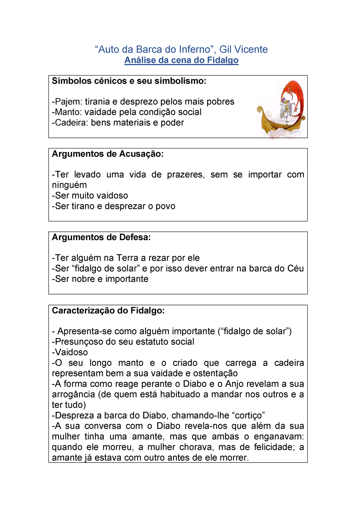 Auto Da Barca Do Inferno Resumo Cena Do Fidalgo “auto Da Barca Do Inferno” Gil Vicente 2740