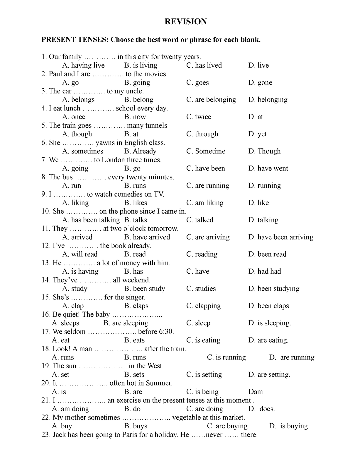 revision-present-tenses-revision-present-tenses-choose-the-best-word