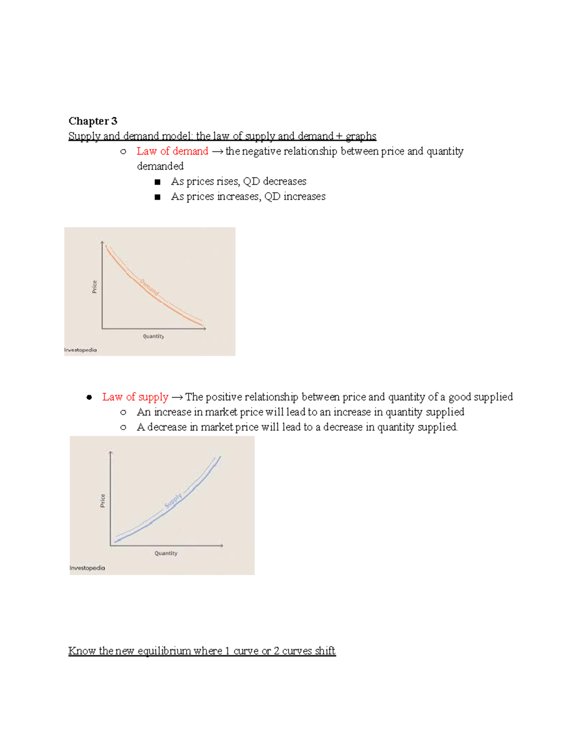 Final exam econ 101 - Chapter 3 Supply and demand model: the law of ...