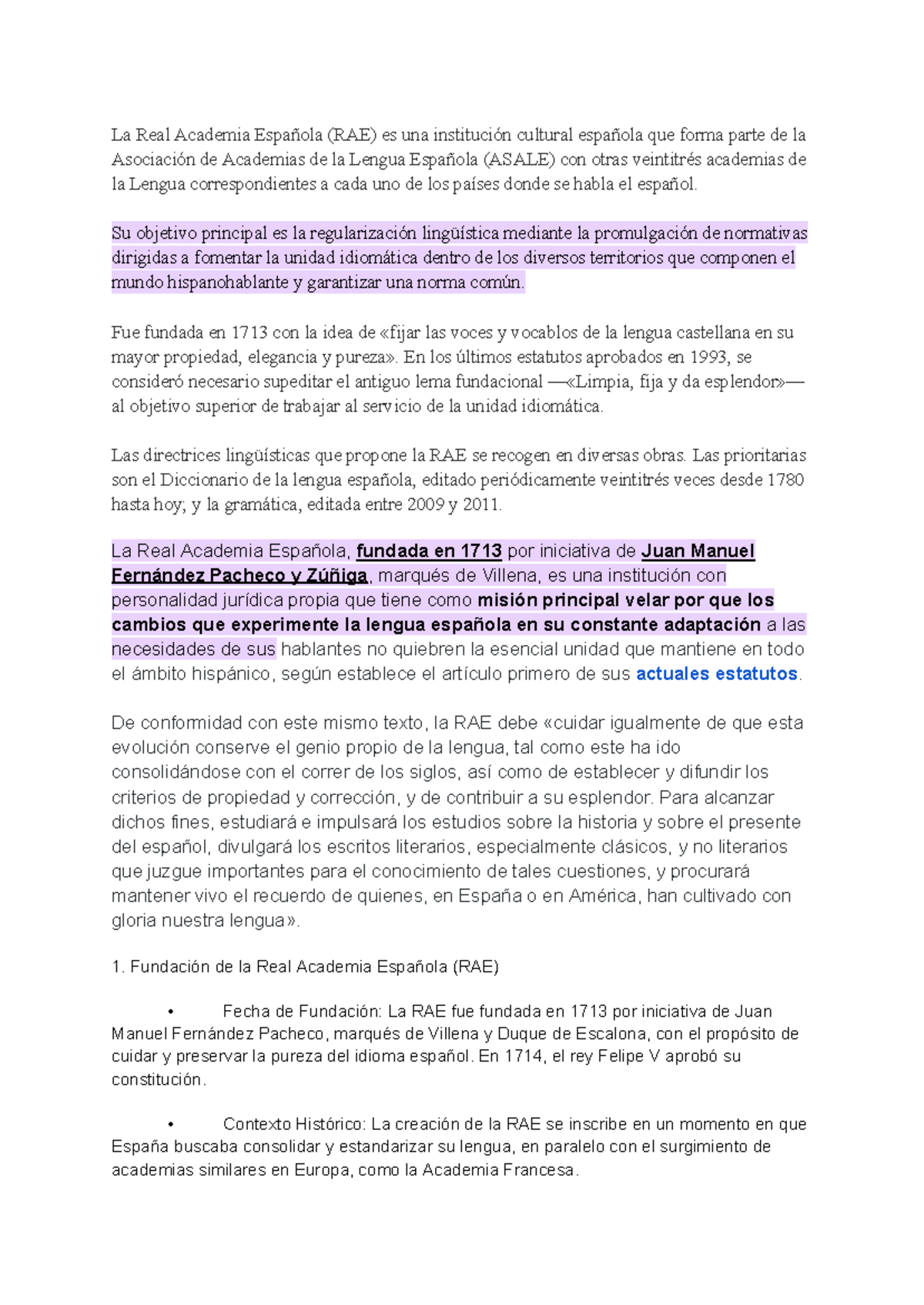 RAE - Resumen RAE, fundador, objetivo y funcion - La Real Academia ...