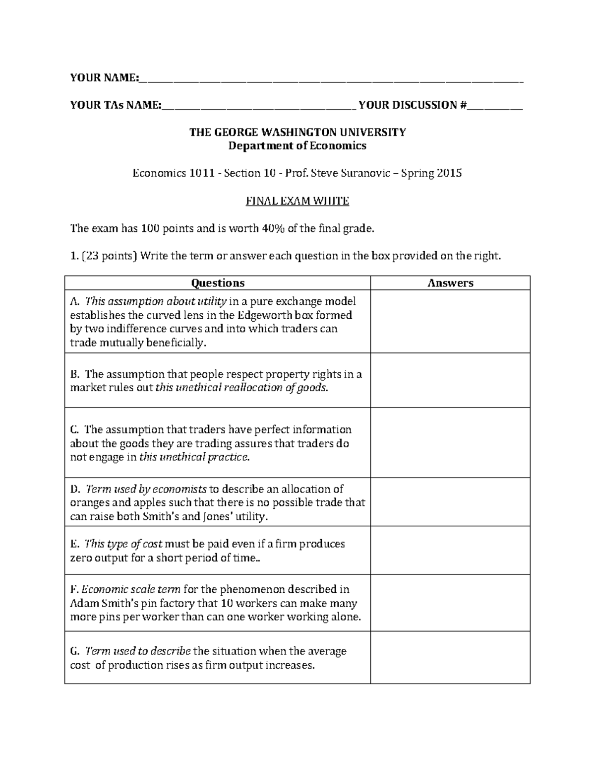 1011 Final Q Sample 1 - YOUR - Studocu