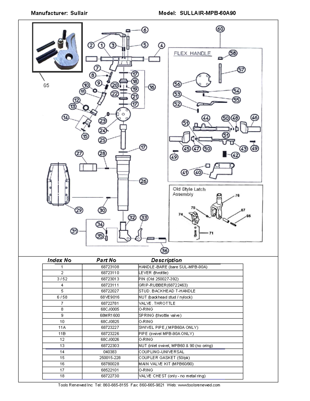 SullairMPB6090 Parts List ManufacturerSullair Model SULLAIRMPB