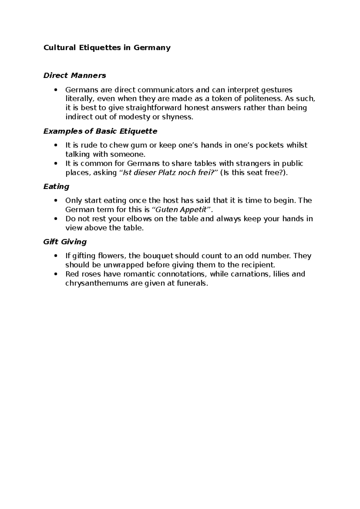 Cultural Etiquettes in Germany - Cultural Etiquettes in Germany Direct ...