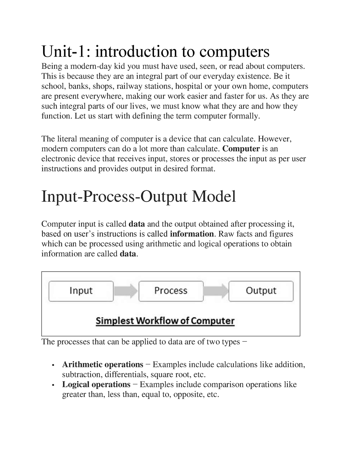 Unit1 - Computer Graphics Unit 1 - Unit-1: Introduction To Computers ...