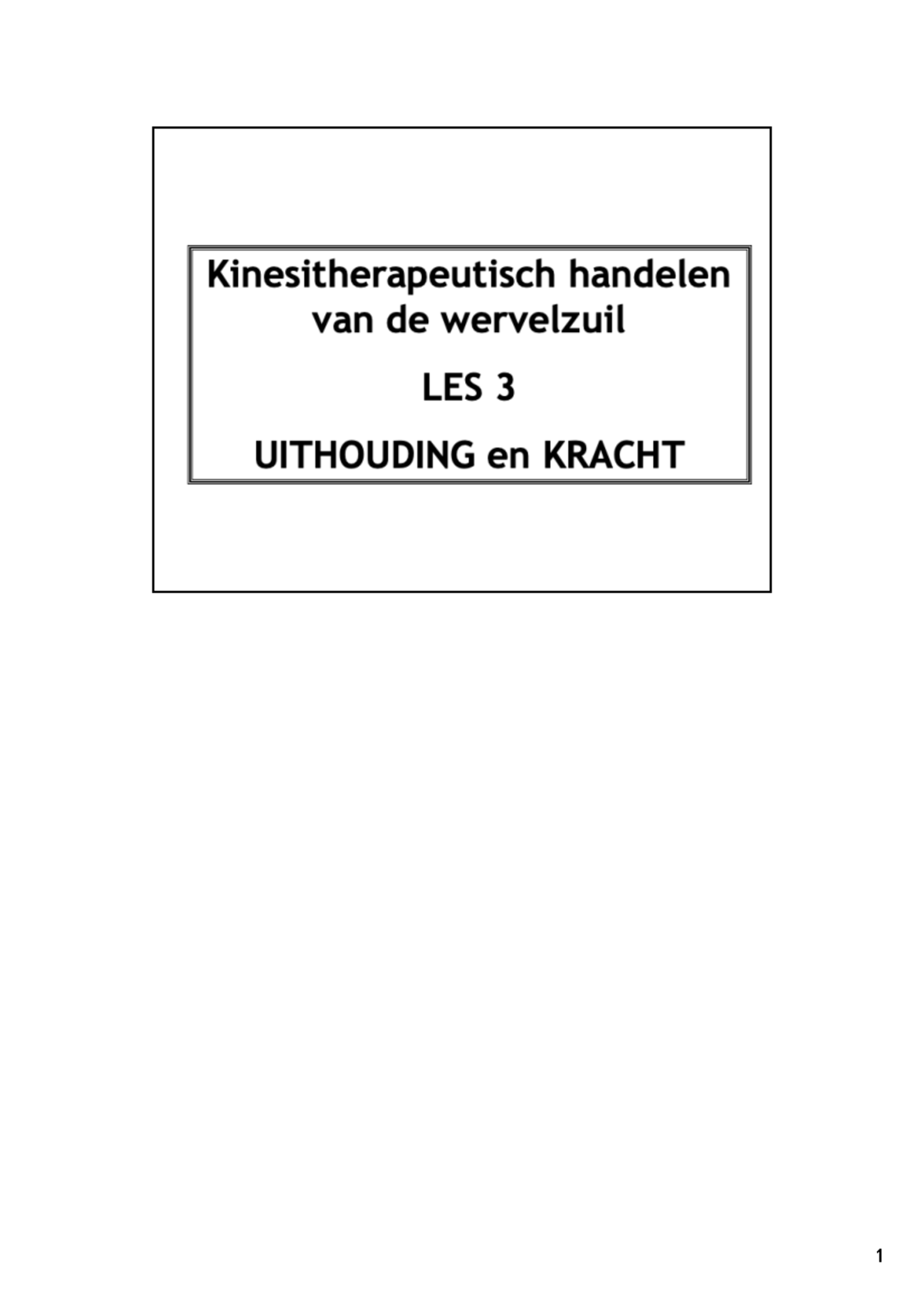 Lesnotitie Danneels - Kinesitherapeutisch Onderzoek En Handelen ...