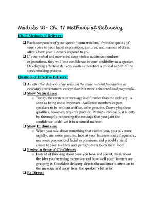 Public Speaking Notes 11 - Module 7- Ch. 23 The Informative Speech Ch ...