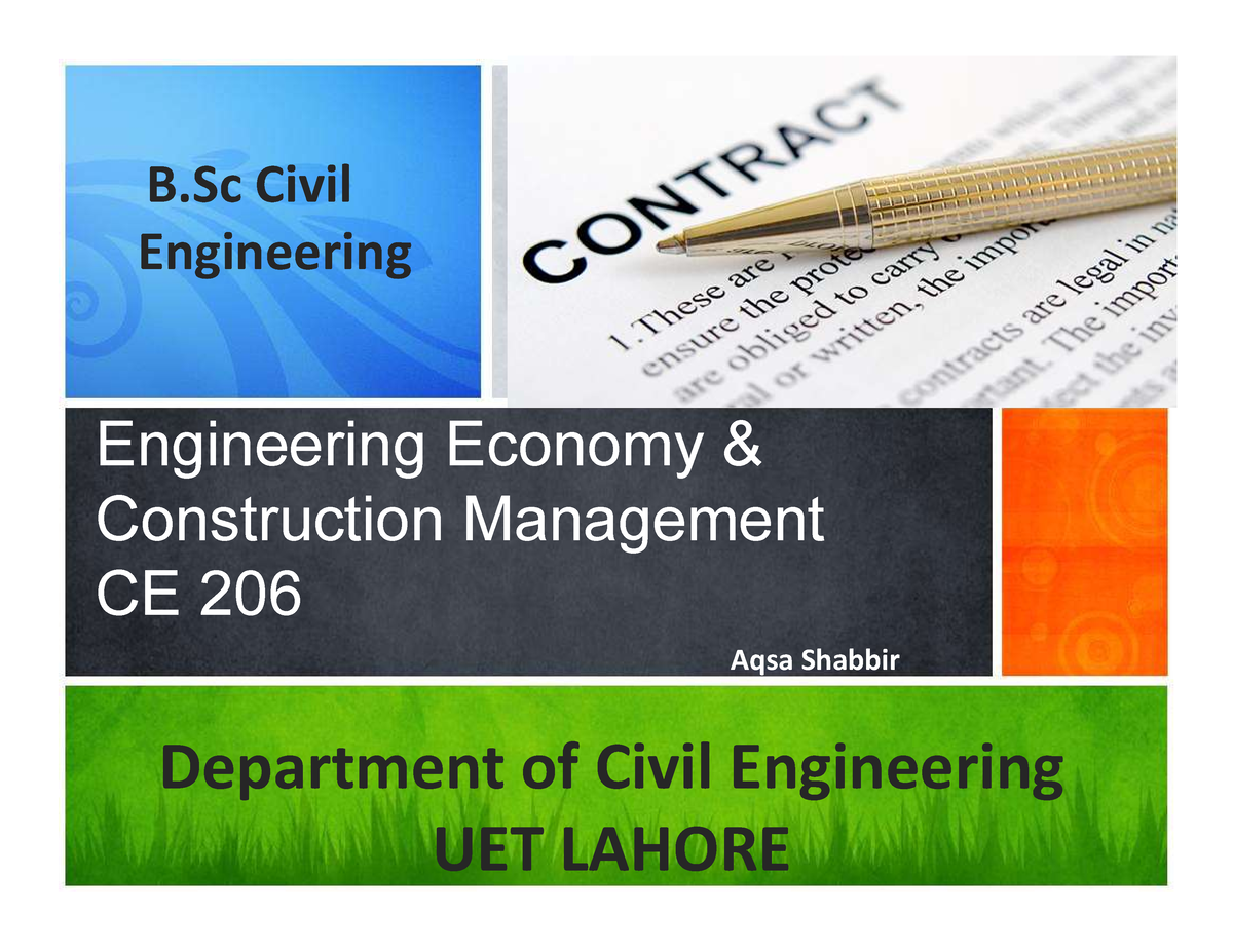 Lec02 Tendering - B Civil Engineering Engineering Economy ...