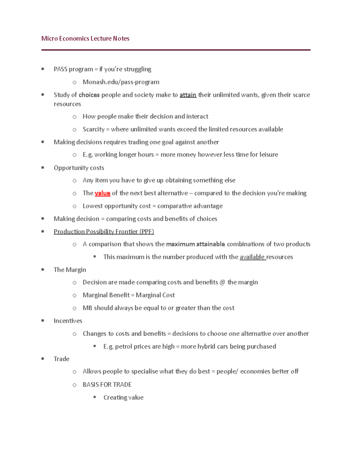 Micro Economics Lecture Notes - working longer hours = more money ...