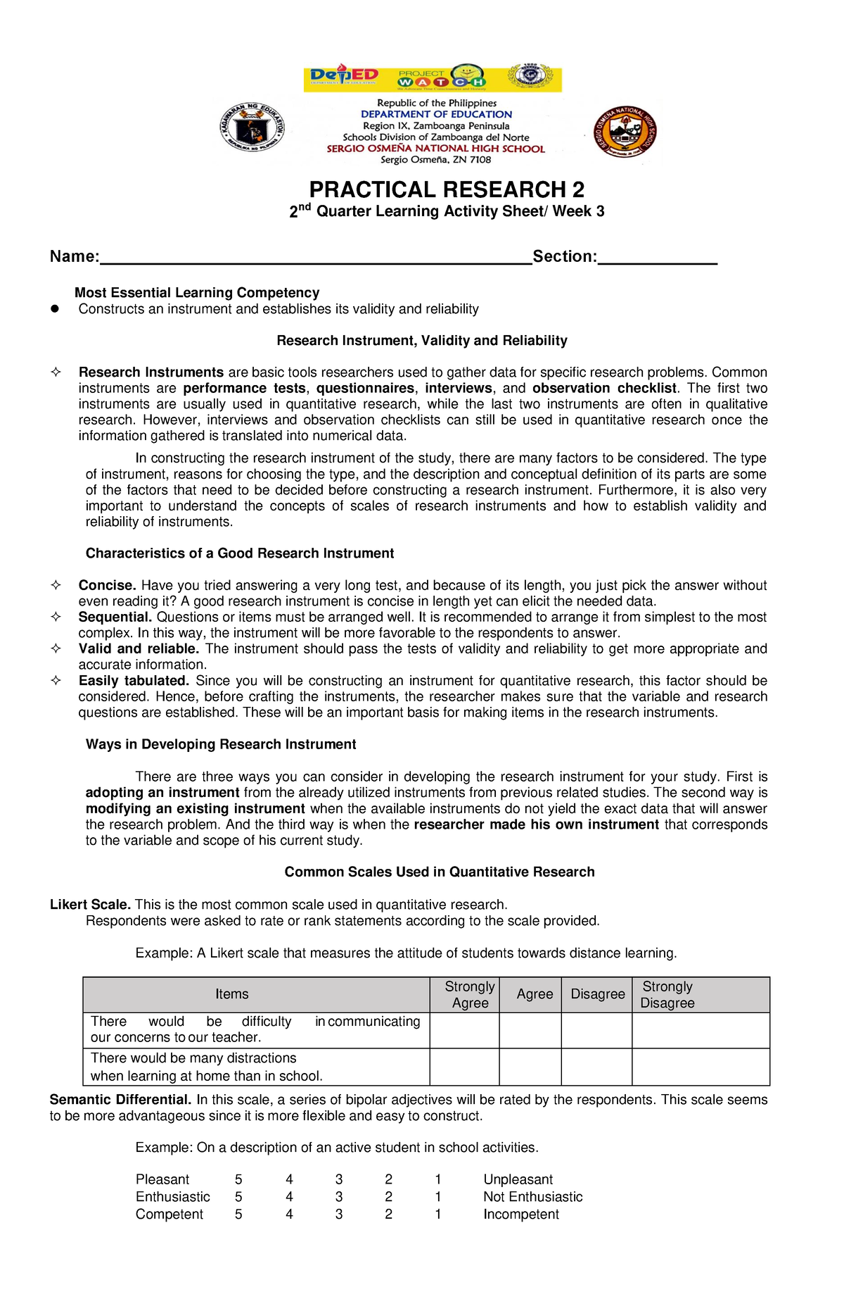 Prac 2 Q2 W3 122954 Assignment Practical Research 2 2 Nd Quarter Learning Activity Sheet 8266