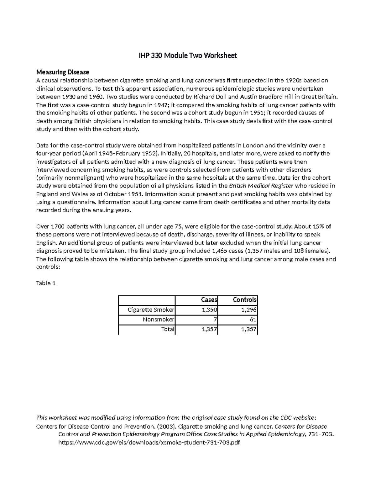 IHP 330 Module Two Worksheet - IHP 330 Module Two Worksheet Measuring Disease A causal relaonship - Studocu ihp-330-module-two-worksheet-ihp-330-module-two-worksheet-measuring-disease-a-causal-relaonship-studocu