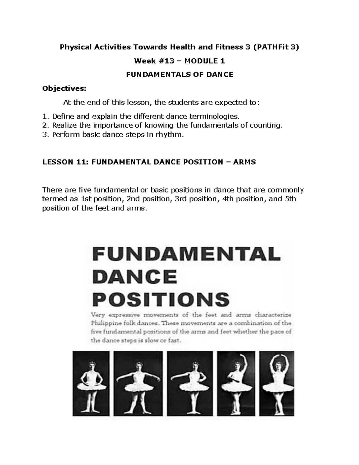 Ballet Dance Basics - Physical Activities Towards Health and Fitness 3 ...