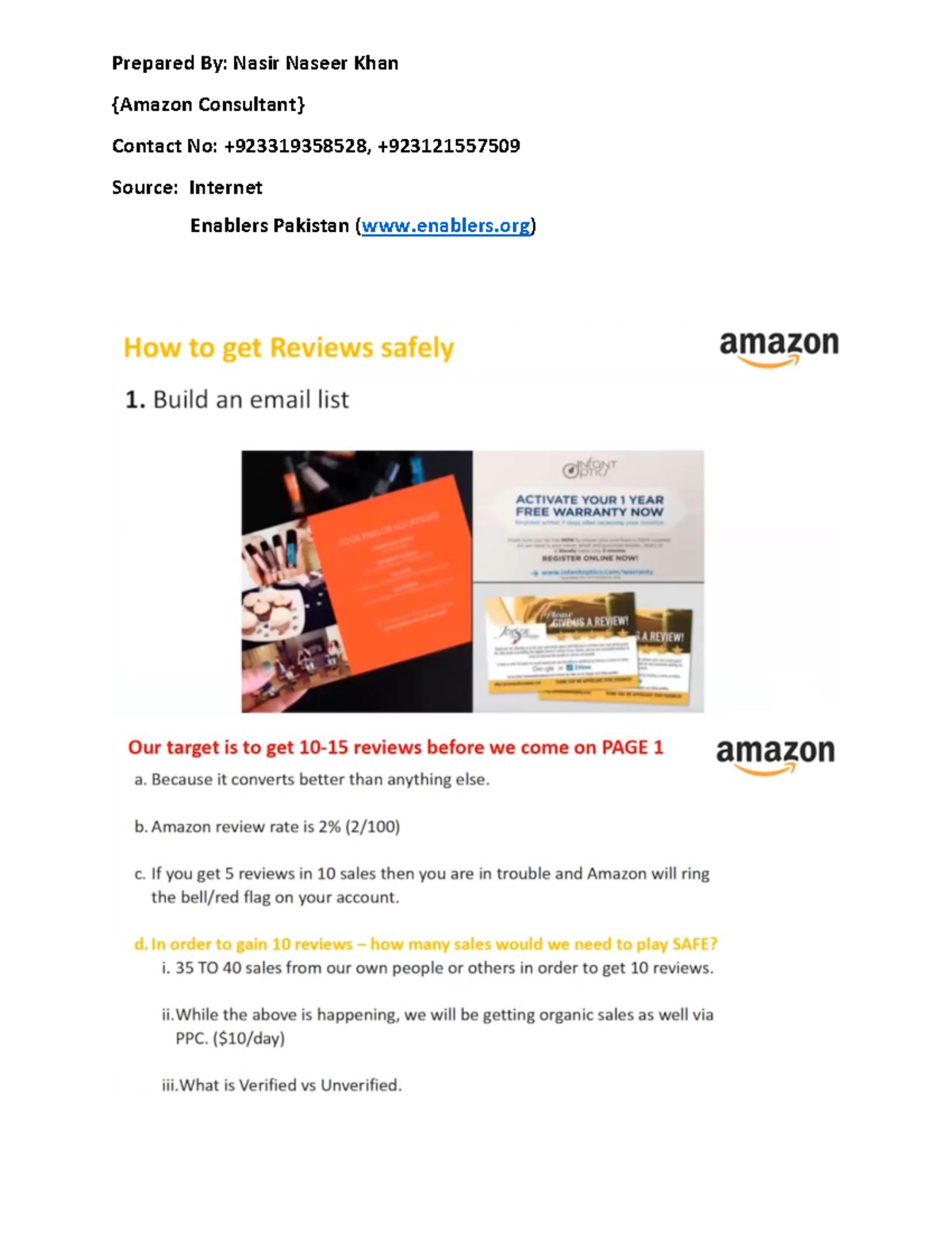 Getting Reviews Safely - Business Management - Prepared By: Nasir ...