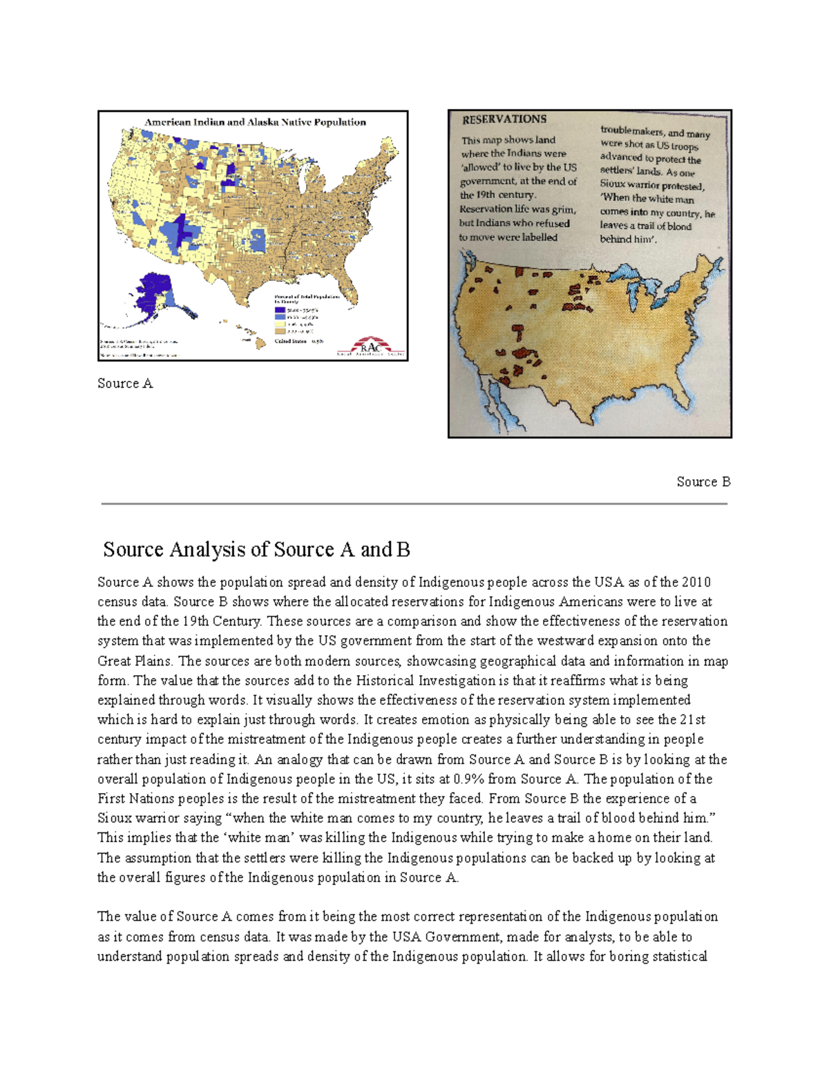 Source Analysis - Source B shows where the allocated reservations for ...