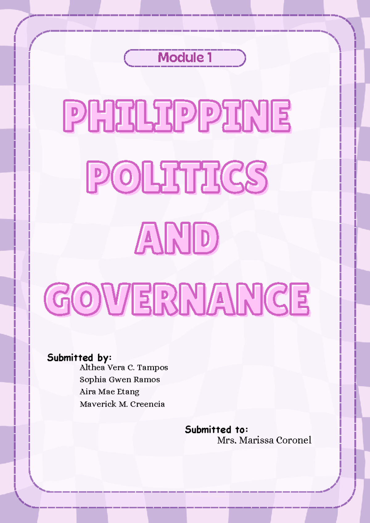 Political Ideologies in PPG - Module 1 PHILIPPINE PHILIPPINE POLITICS ...