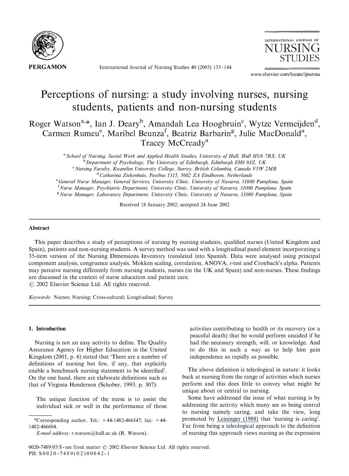 Perceptions Of Nursing A Study Involving 2 International Journal Of   Thumb 1200 1639 