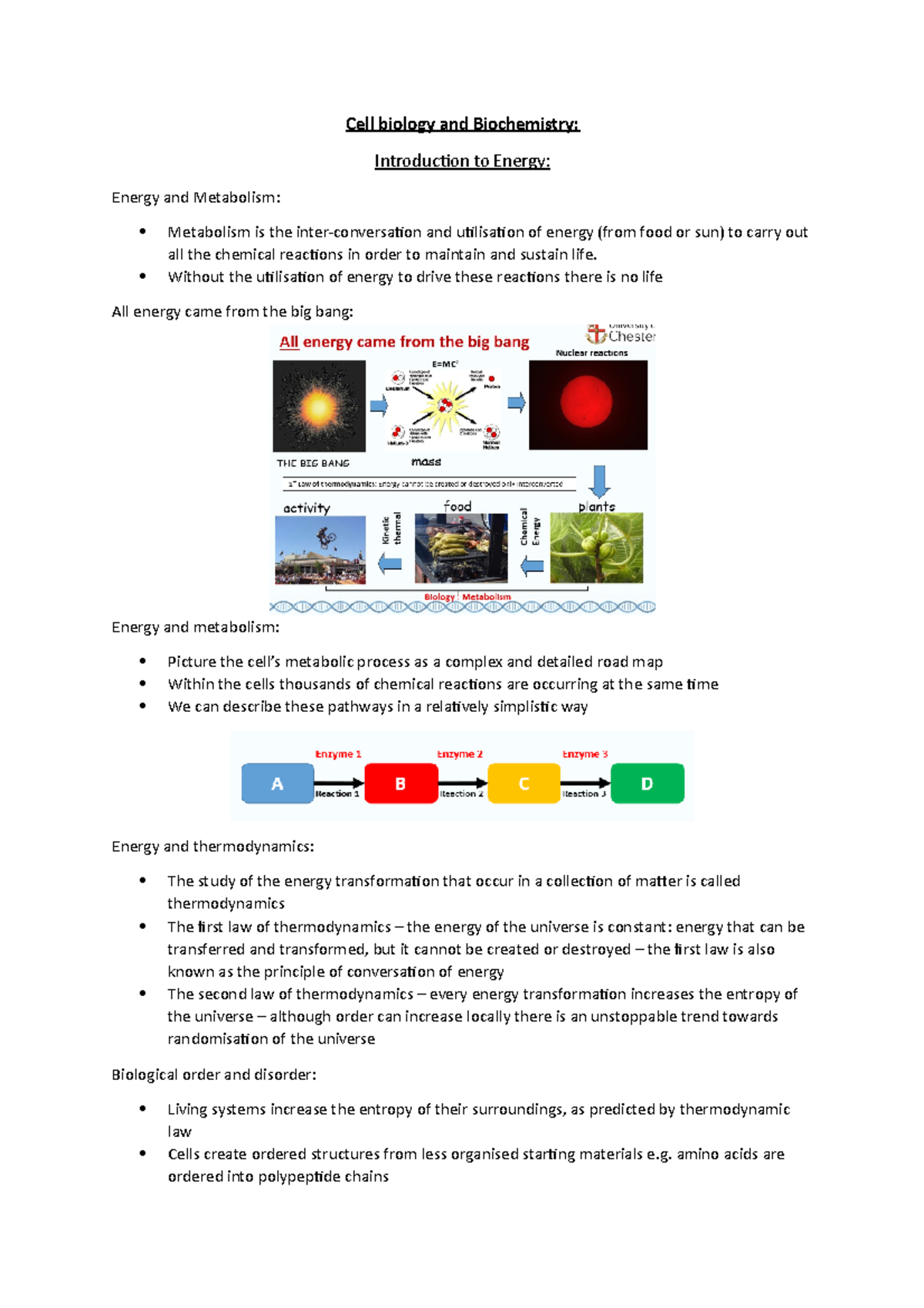 Lecture 16 - Introduction To Energy - Cell Biology And Biochemistry ...