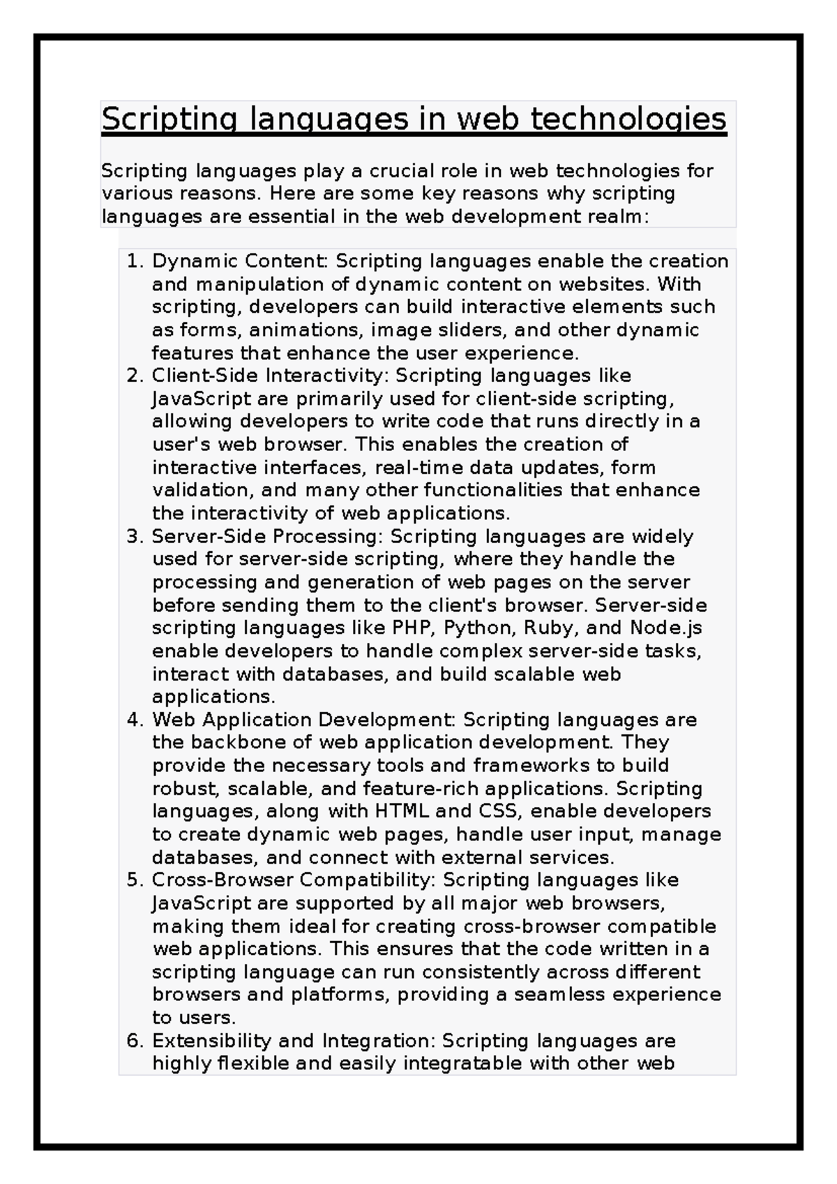 Scripting languages in web technologies - Scripting languages in web ...