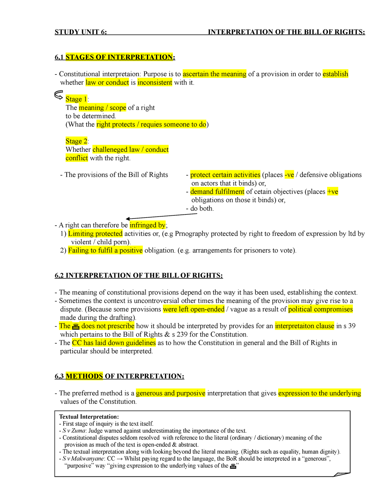 fur2601-6-interpretation-of-the-bill-of-rights-1-studocu