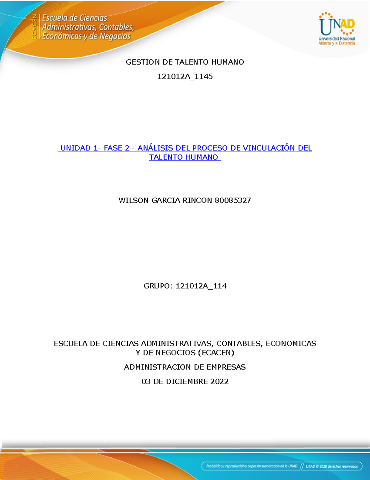 Proceso DE Reclutamiento Y Seleccion T.H - GESTION DE TALENTO HUMANO ...