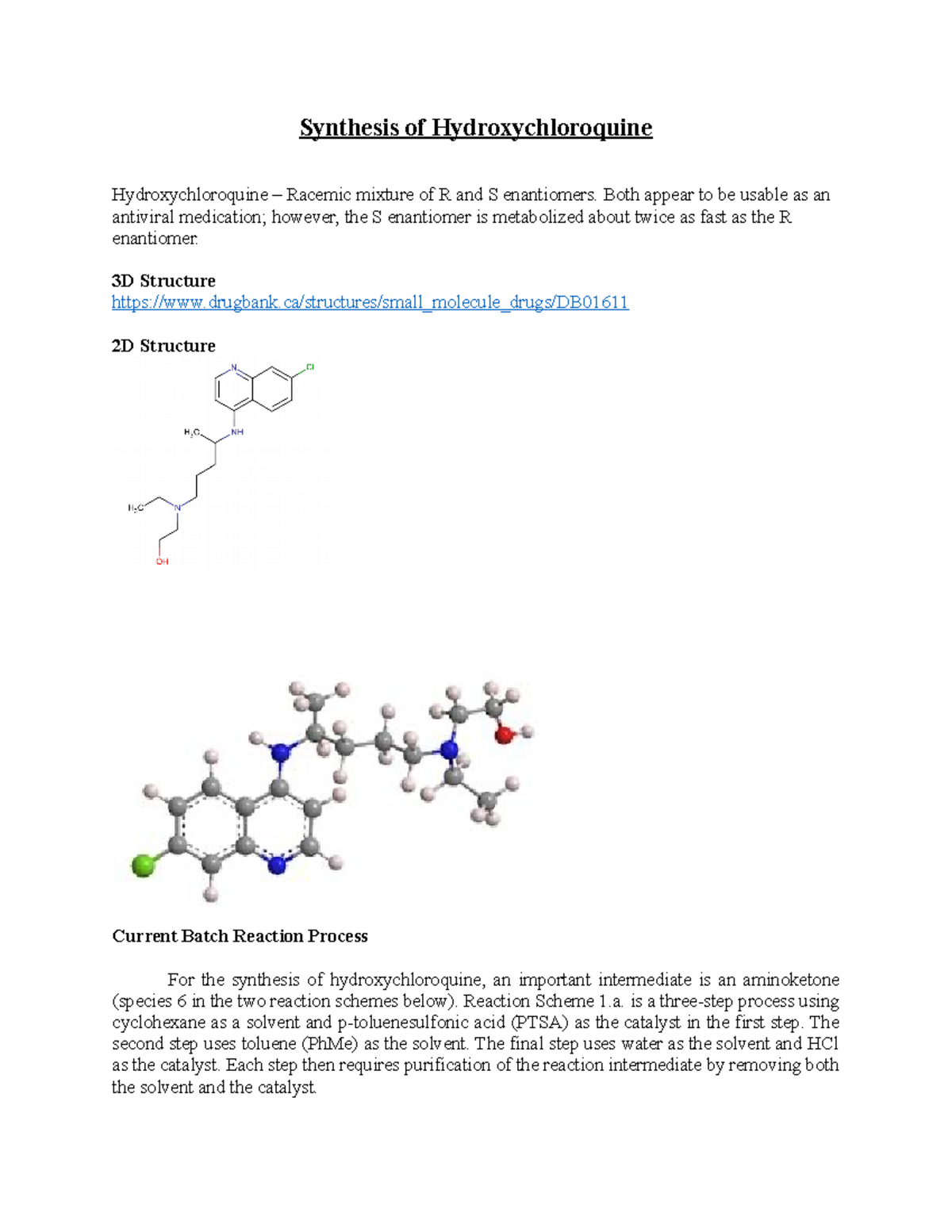 Synthesis Hydroxychloroquine - Synthesis Of Hydroxychloroquine ...