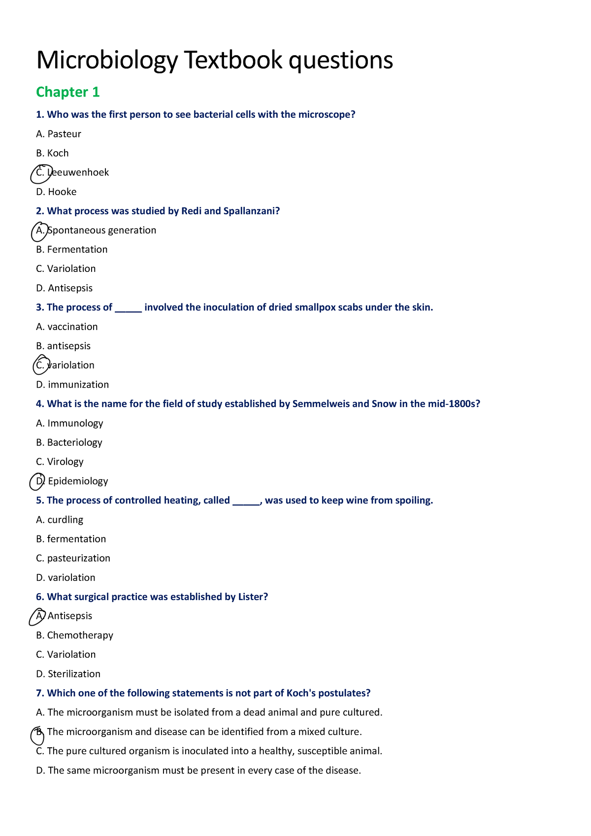 Question Microbiology Textbook Questions Chapter Who Was The