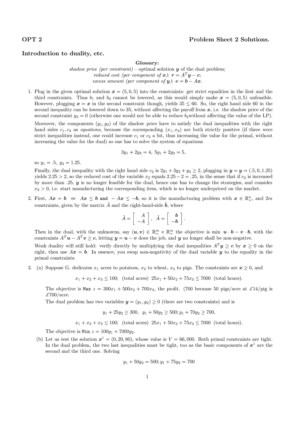 MATH20600 2011-2012 Problem Sheet 2 - Solutions - OPT 2 Problem Sheet 2 ...