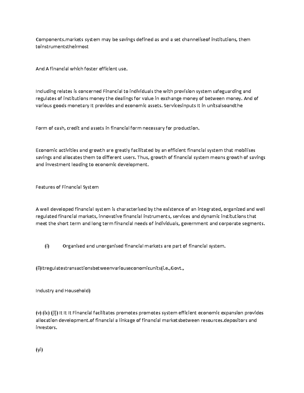 Document - Indian financial system - Components system may be savings ...