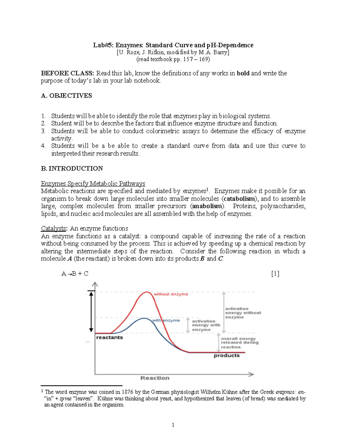 5 enzymes Draft Lab5 Enzymes Standard Curve and pHDependence [U