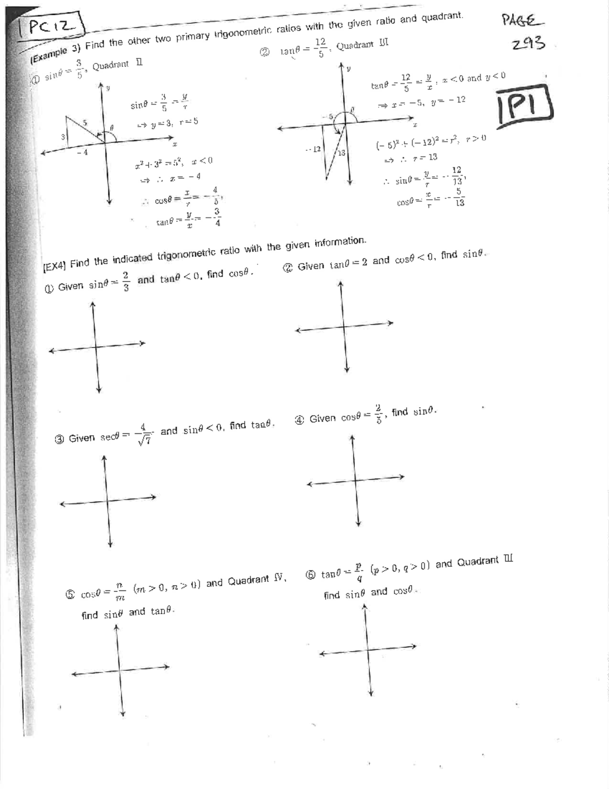 Pre-Calculus 12 6.1 to 6.3 Review (Seong) with key - Studocu