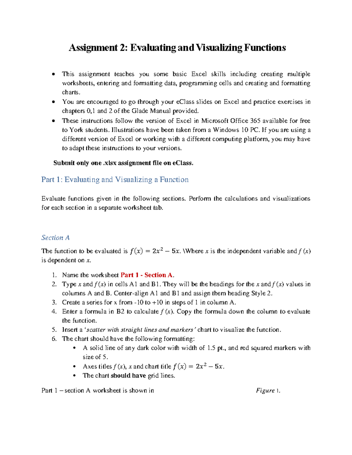 Assignment 2: Evaluating and Visualizing Functions - Assignment 2 ...