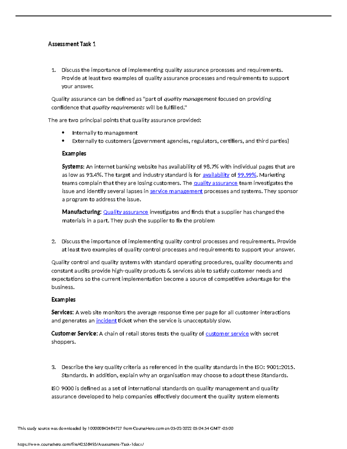 Assessment Task 1 - On the next two pages, you will find the exact ...