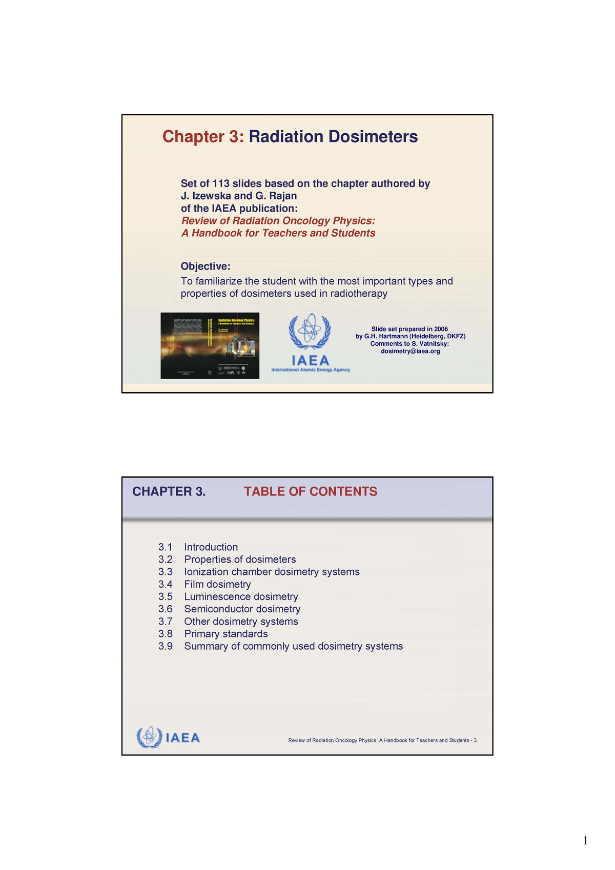 Chapter 03 Radiation Dosimeters - IAEA International Atomic Energy ...