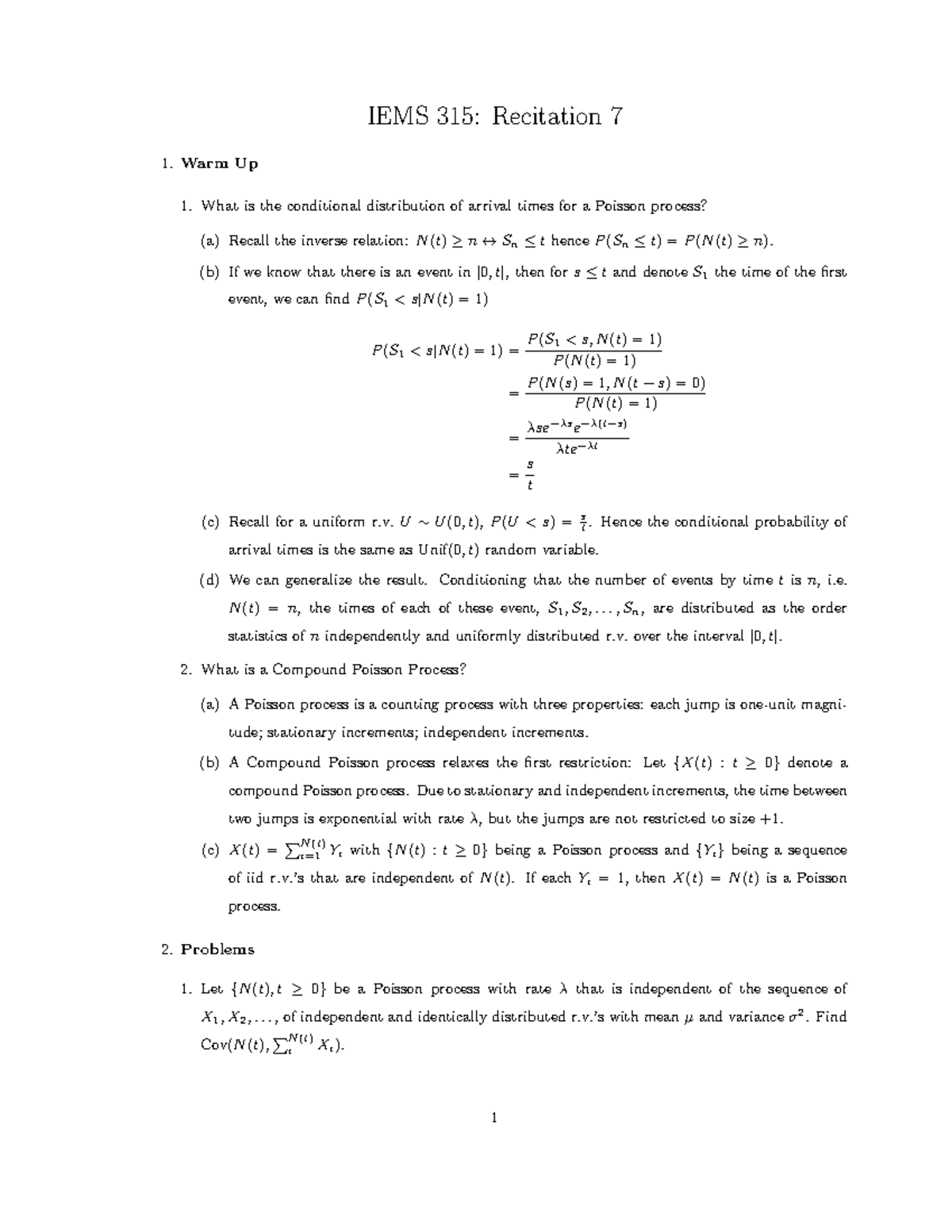 Recitation 7 Fall 15 Quiz Studocu