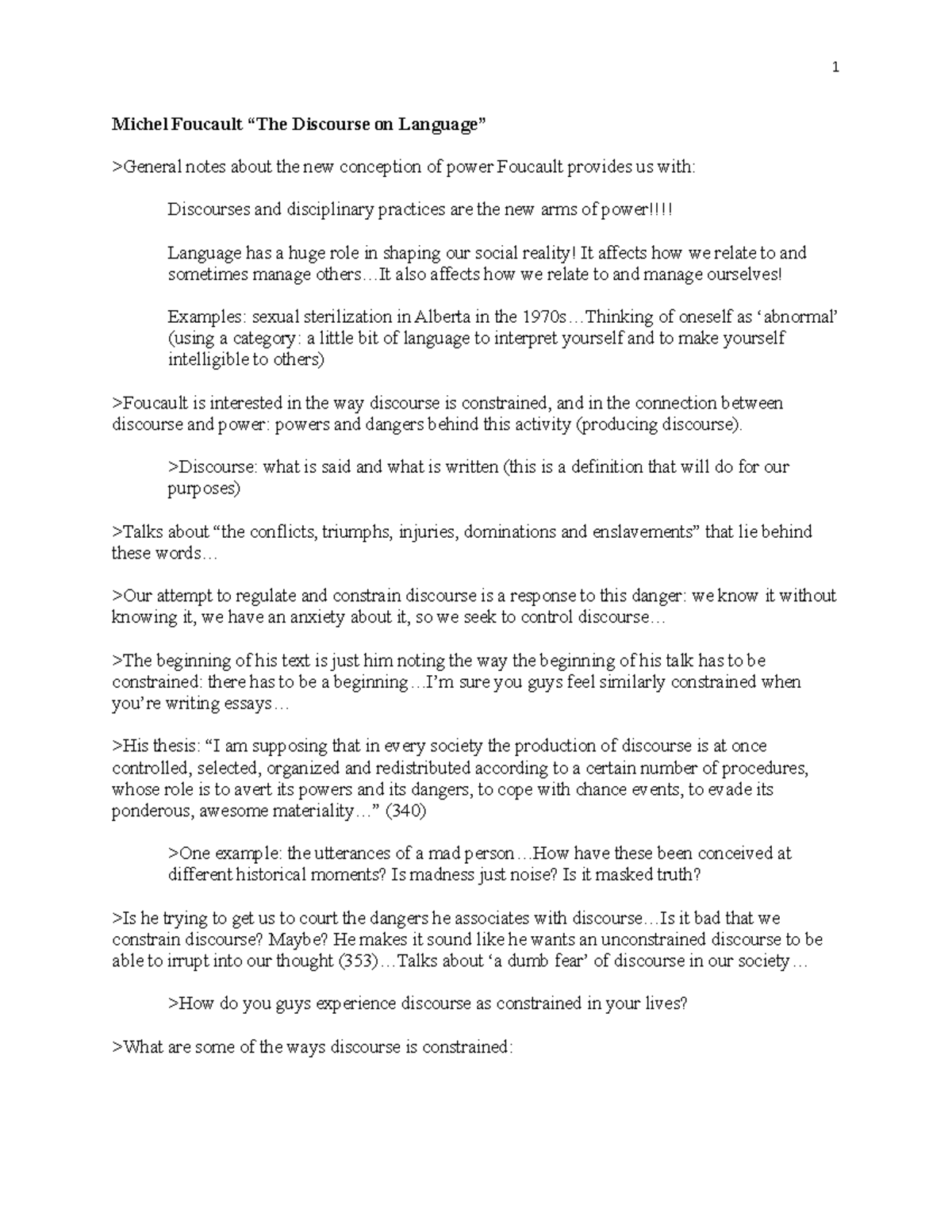 Week 5 Notes for Intro to Philosophy of Language - PHIL 216 - Concordia ...