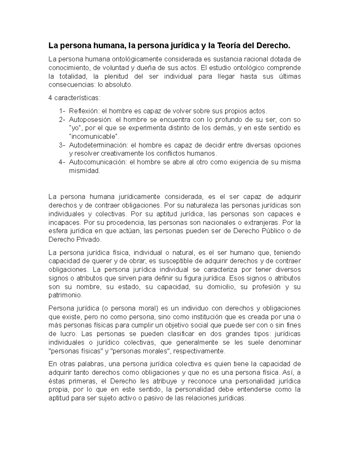 La Persona Humana La Persona Jur dica Y La Teor a Del Derecho La 