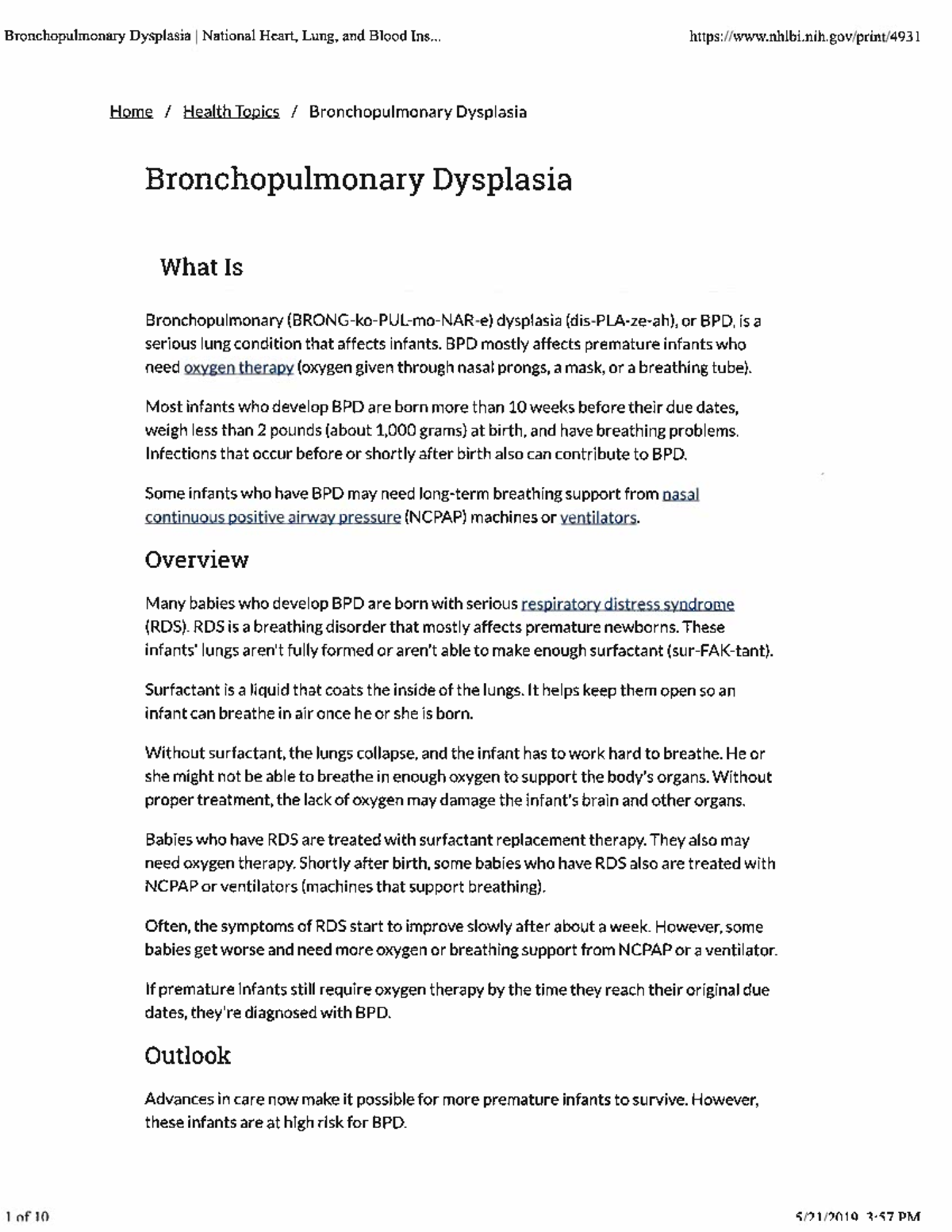 Bronchopulmonary Dysplasia - BPD mostly affects premature infants who ...