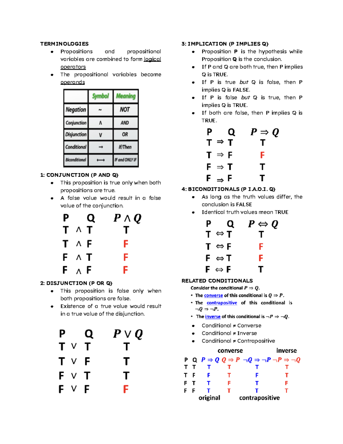 Math-Logic - TERMINOLOGIES Propositions and propositional variables are ...
