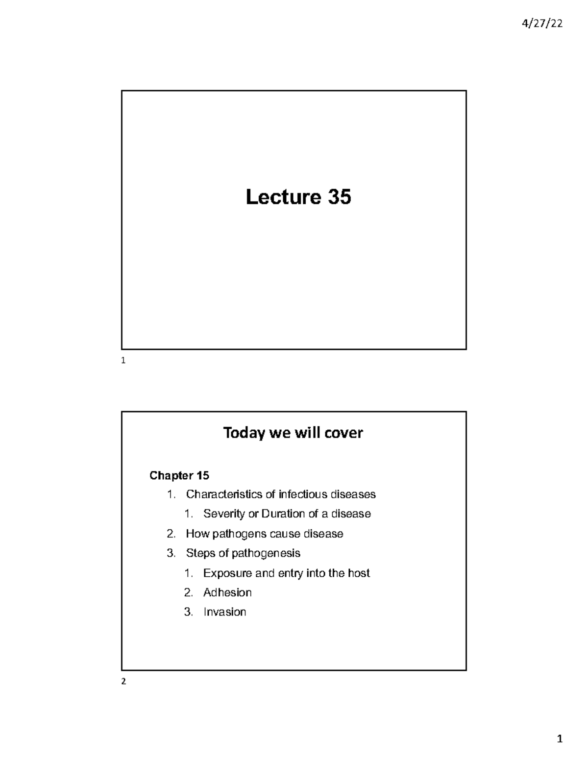 Lecture 35 - 2 slides per page - Lecture 35 1 Chapter 15 1 ...