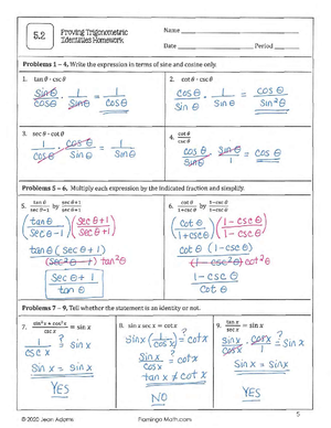 4.7 graphs of other trigonometric functions homework answers