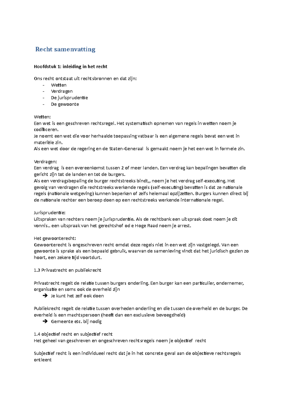 Samenvatting Verbintenissenrecht En Ondernemingsrecht Compleet - Recht ...