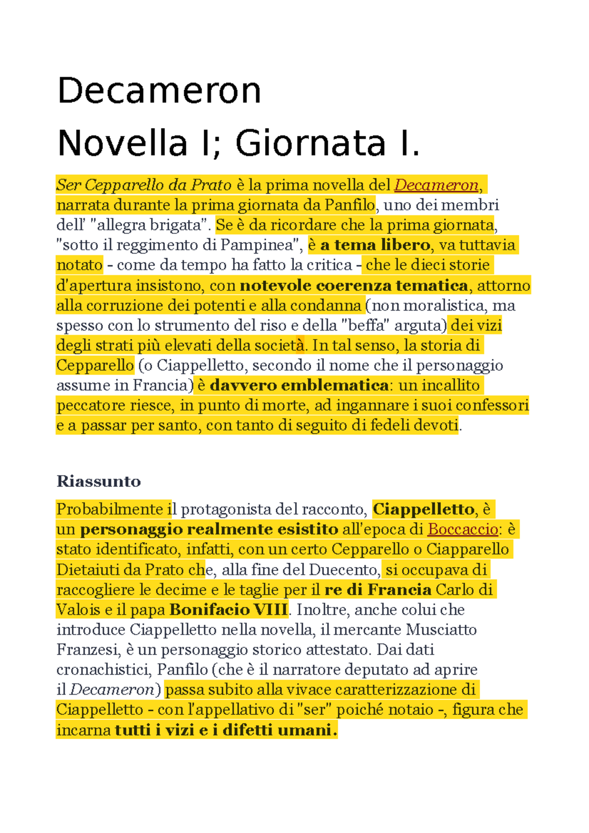 Decameron 1 Giornata 1 Novella