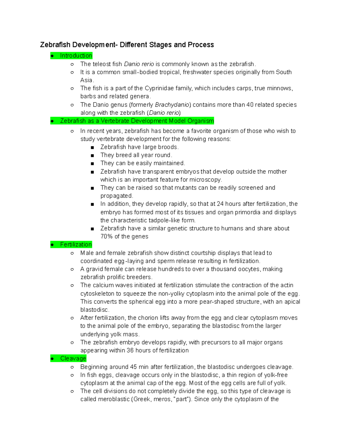 Zebrafish Development- Different Stages and Process - It is a common ...