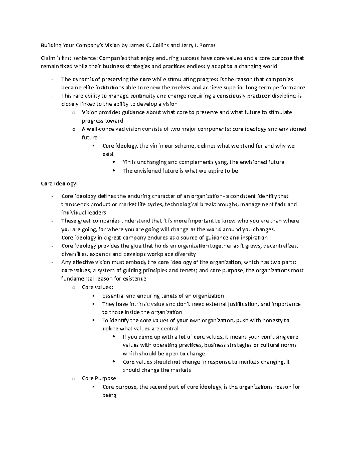 Building Your Company’s Vision by James C. Collins and Jerry I. Porras