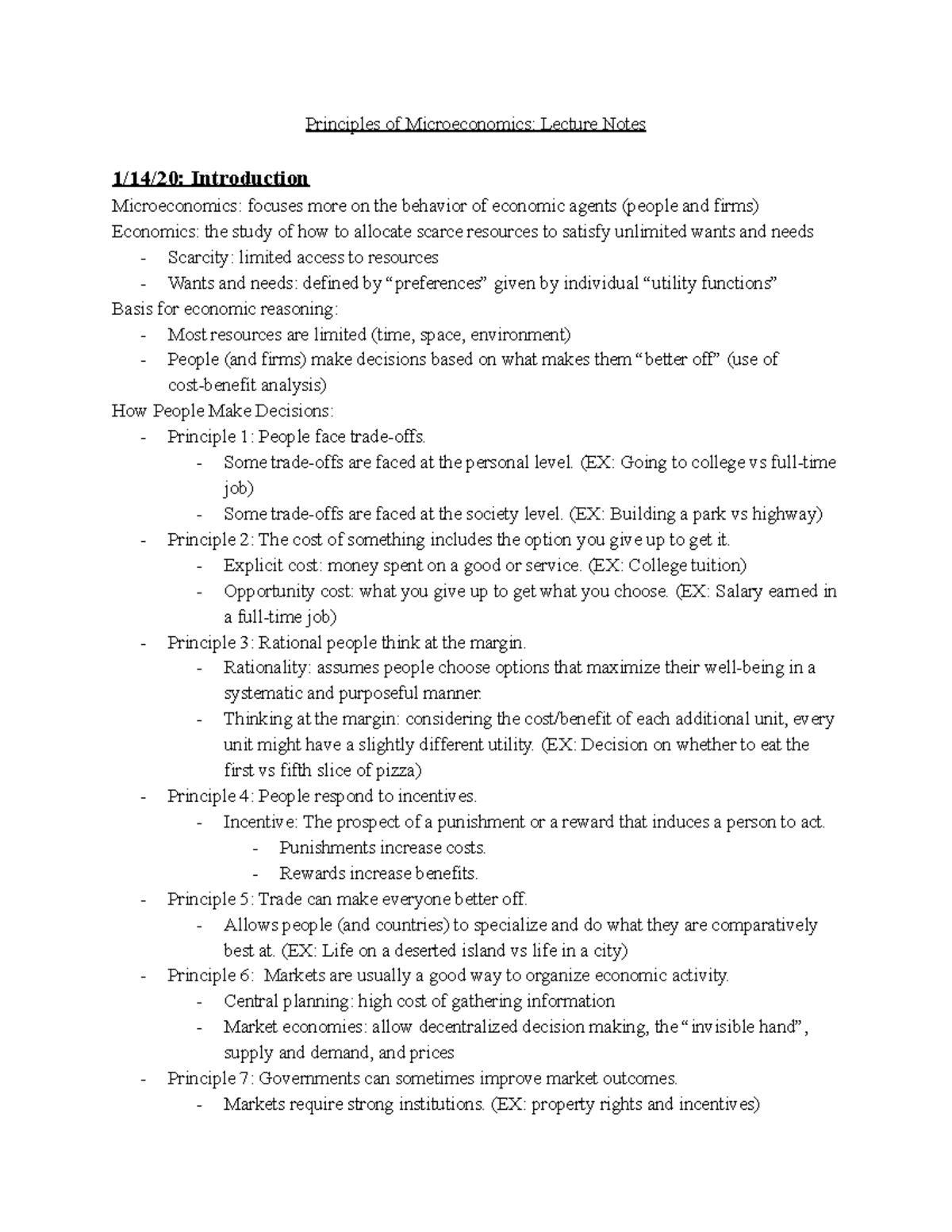 ECON 203 - Lecture notes for ECON 203 with Professory Switek ...
