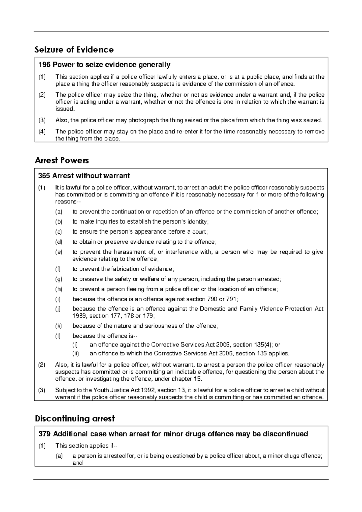 Seizure of evidence - PPRA extract - Seizure of Evidence Arrest Powers ...