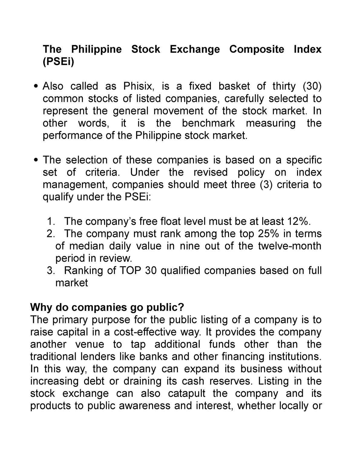 The Philippine Stock Exchange Composite Index - The Philippine Stock ...