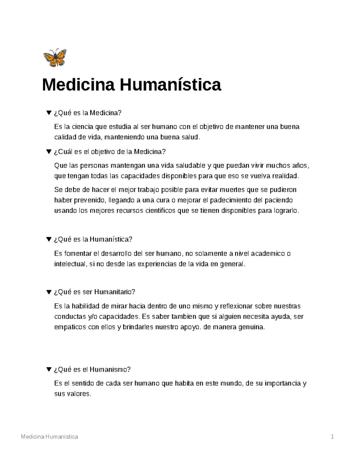 Medicina Humanistica - Guia De Estudio Con Conceptos - ¹ Medicina ...