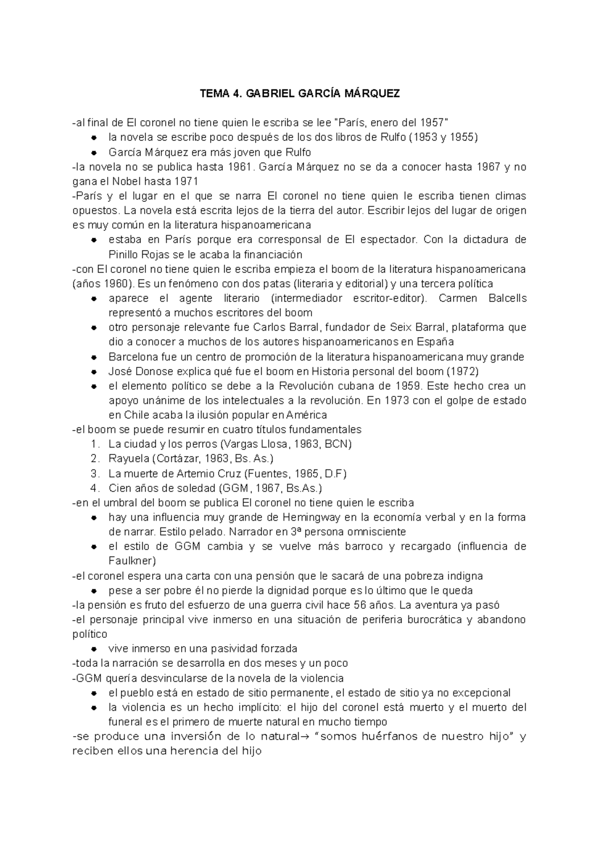 Gabriel García Márquez - TEMA 4. GABRIEL GARCÍA MÁRQUEZ -al final de El ...
