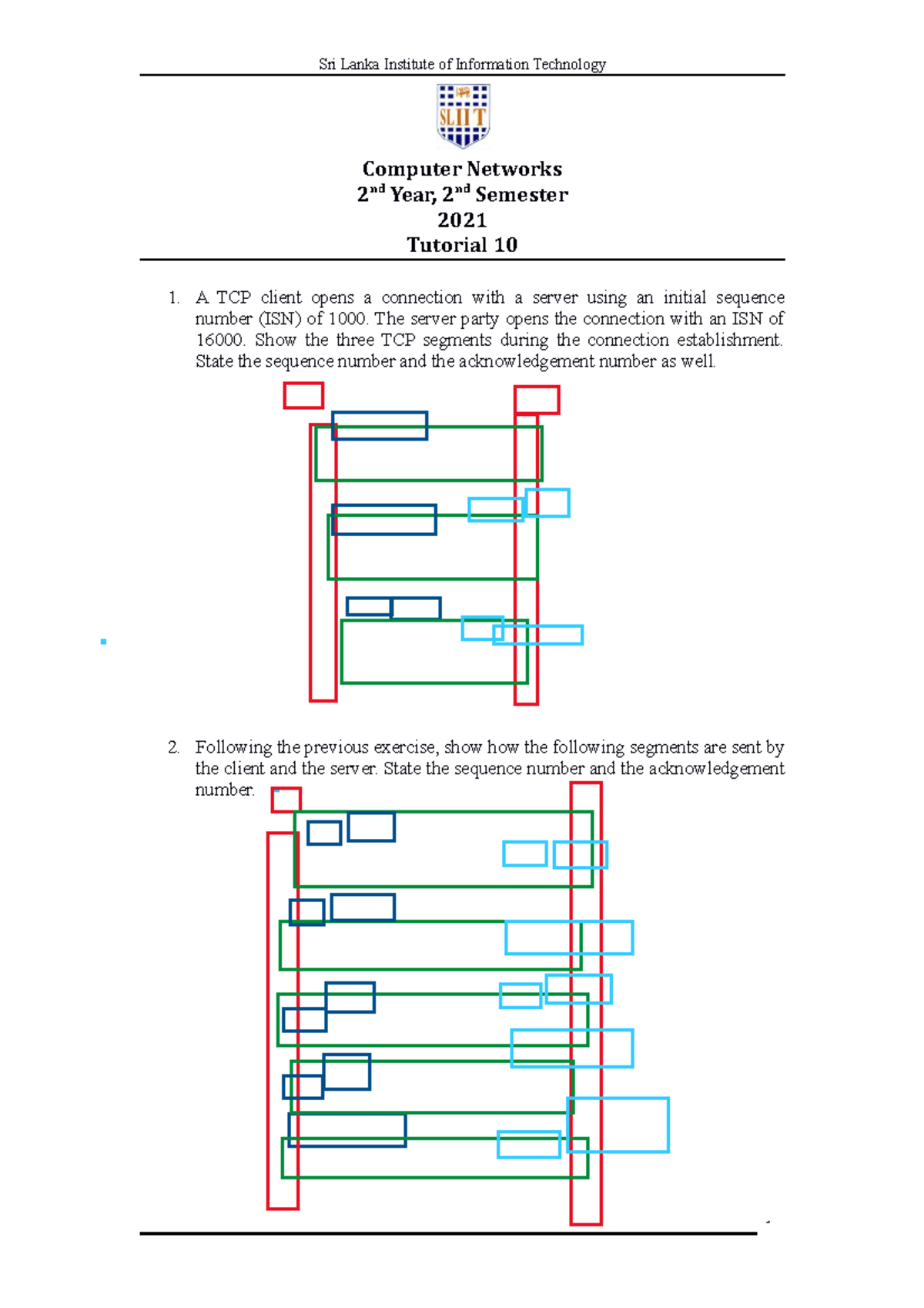 CN tute 10 - noooooooooooooo - Computer Networks 2 nd Year, 2nd ...